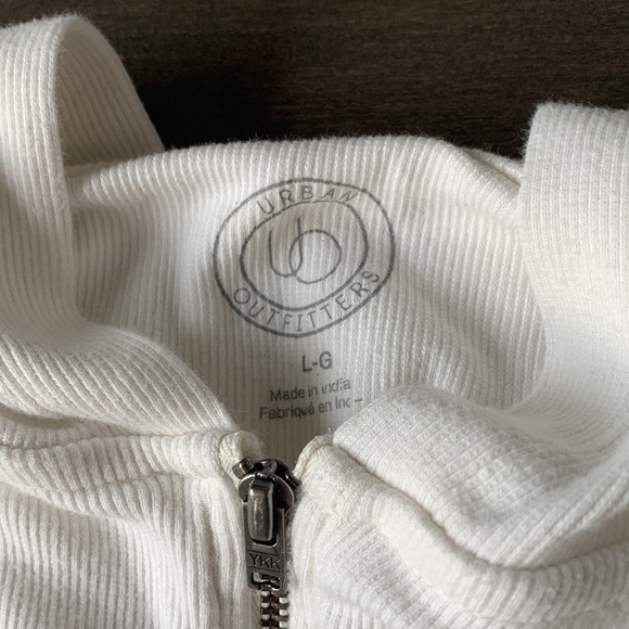 Urban outfitters white ribbed zip up sweater - Picture 2 of 4